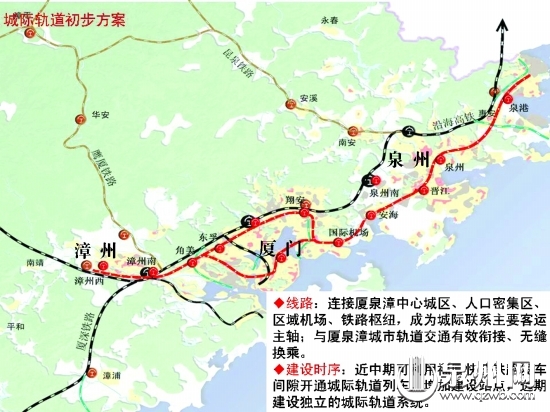 厦漳泉城际轨道规划图