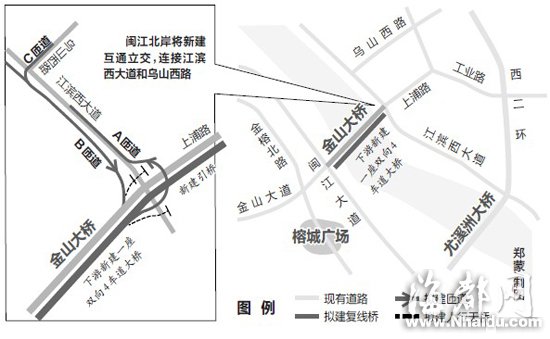 金山大桥下游将建新桥 新旧桥构成双向8车道