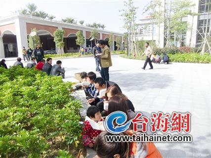 工人来到杏林湾商务营运中心门口