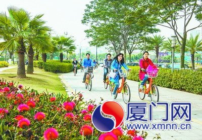 微博达人在海沧快乐骑行