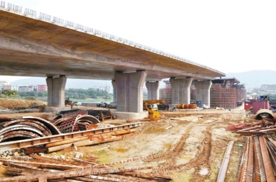 晋安大桥正在加紧建设中