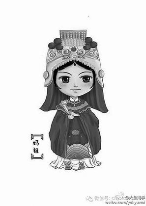 手绘达人画q版福建名人 妈祖形象深受网民喜爱