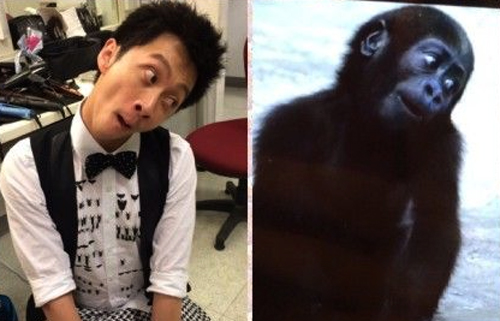 陈汉典恶搞神模仿黑猩猩 网友:来自猩猩的你