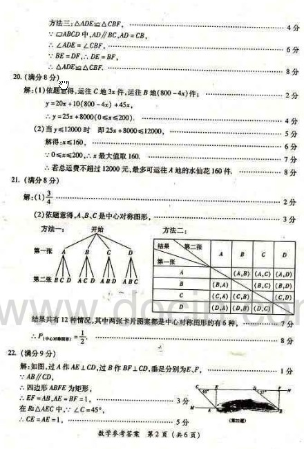 2014漳州初中考试试题及答案6