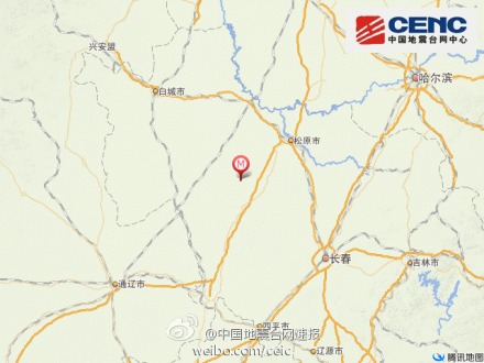 吉林省松原市乾安县发生4.1级地震