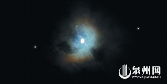 “角宿一”(左)和火星隔月相望