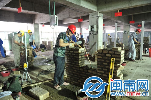 砌筑技能比赛现场