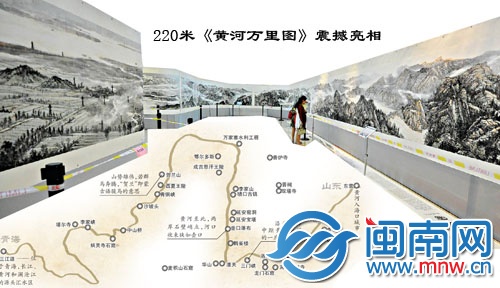 气势如虹的黄河国画长卷